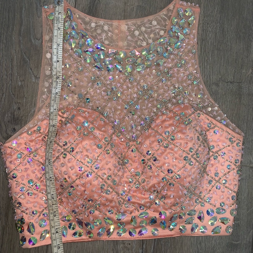 DONATED Blush by Alexandria 2 Piece Coral Prom Dress - Picture 7 of 8